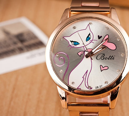 White Cat Steel Belt Watch