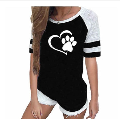 Ladies Dog Paw Tshirt