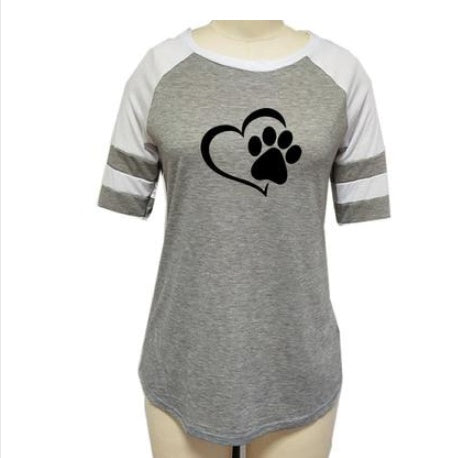Ladies Dog Paw Tshirt