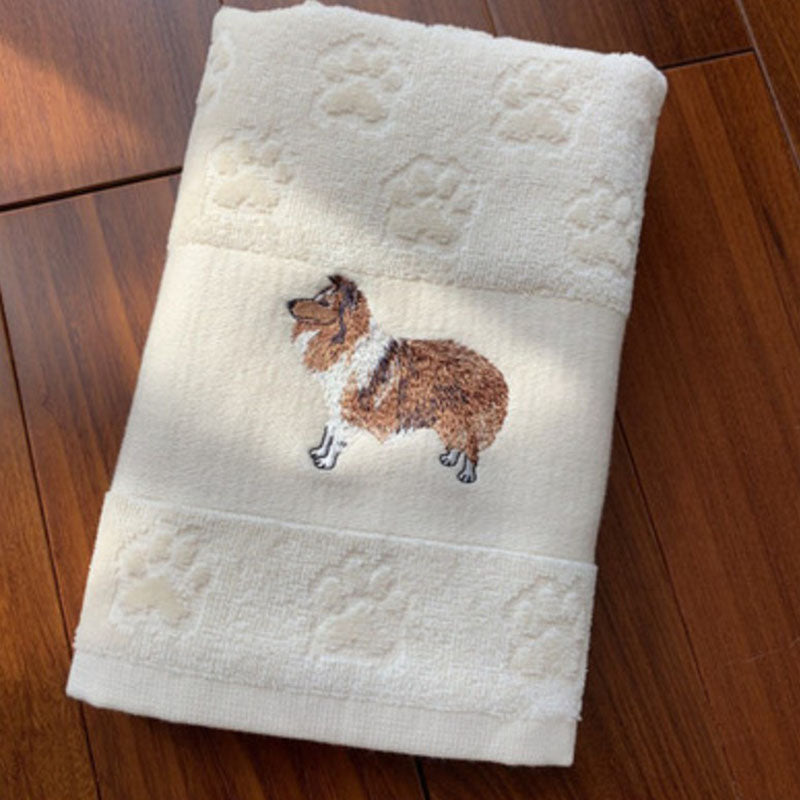 Dog Embroidery Towel