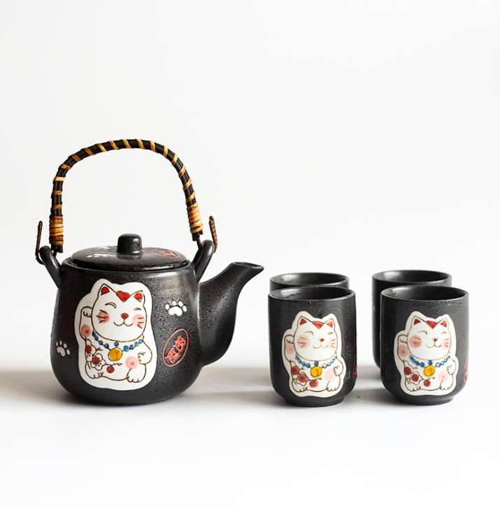 Lucky Cat Ceramic Tea Set