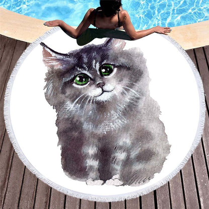 Cat And Dog Beach Towel