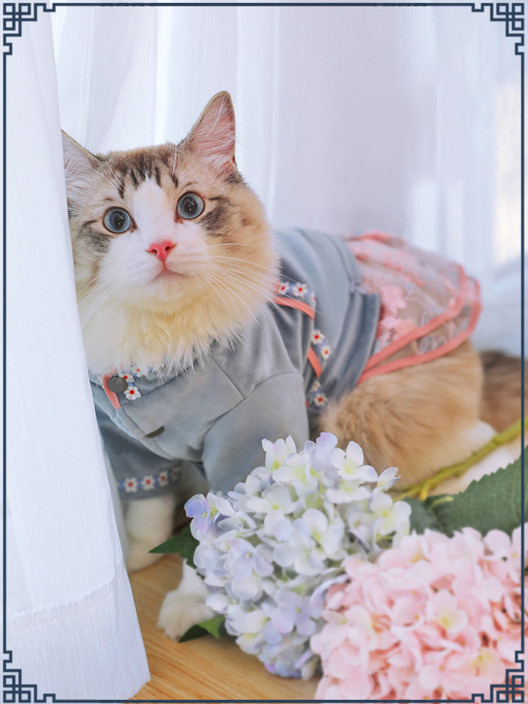 Cute Cat Embroidered Dress