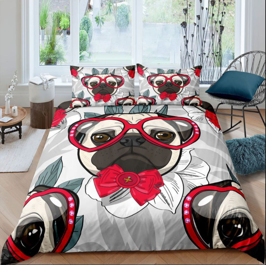 Pug Printed Bedding Set