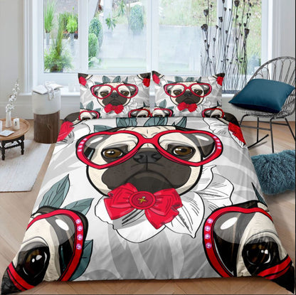 Pug Printed Bedding Set