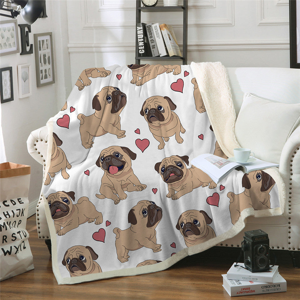 Thick Dog Printed Fleece Blanket