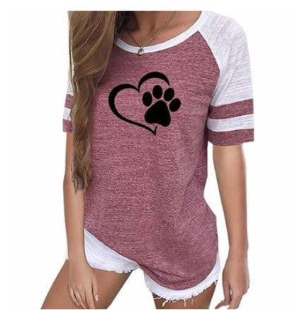 Ladies Dog Paw Tshirt