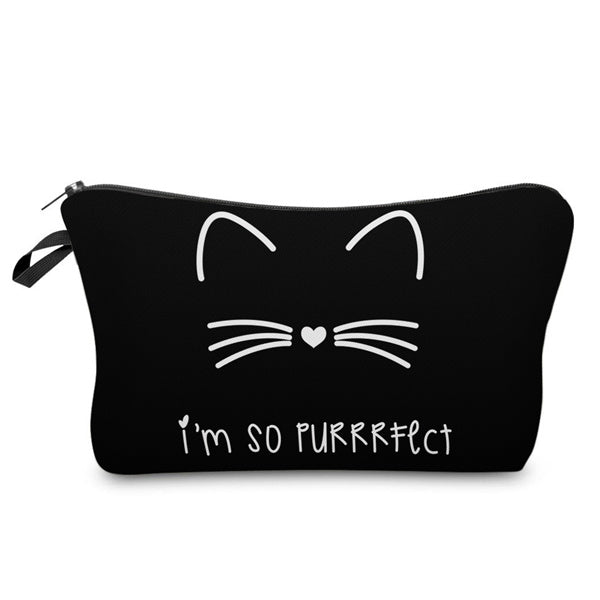 Cat Print Cosmetic Bag