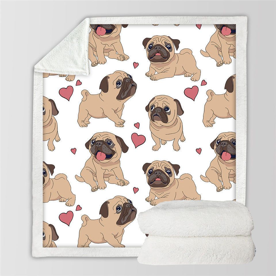 Thick Dog Printed Fleece Blanket