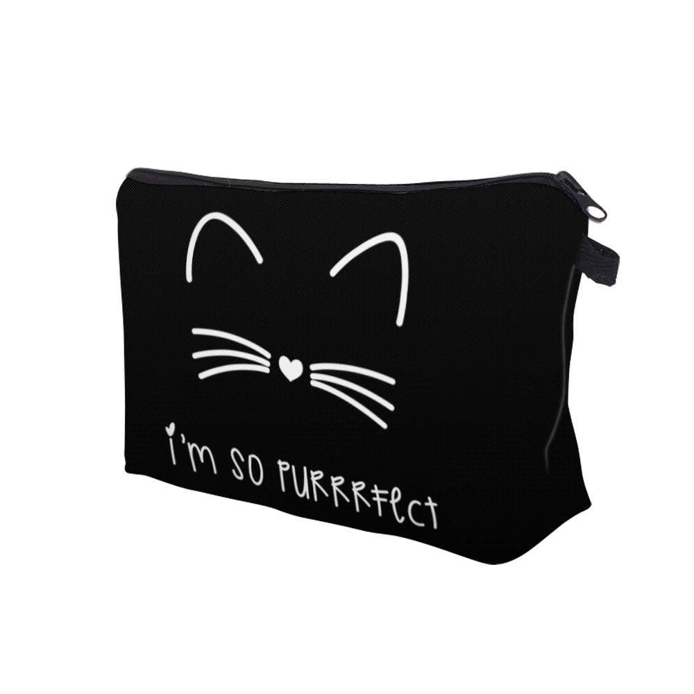 Cat Print Cosmetic Bag