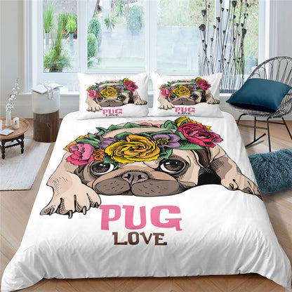 Pug Printed Bedding Set