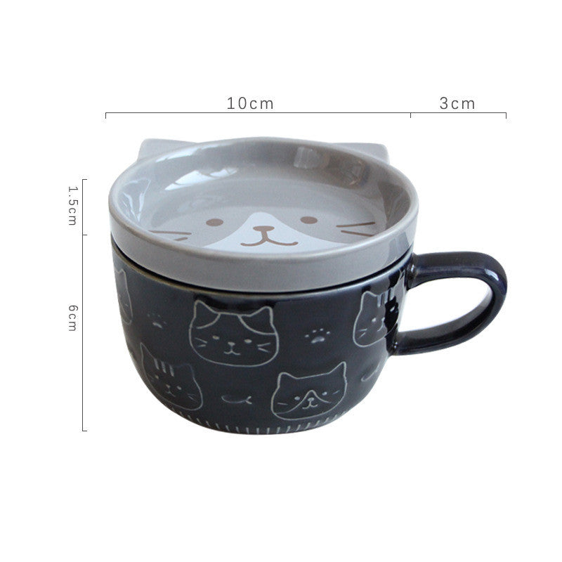 Cartoon Cat Breakfast Mug