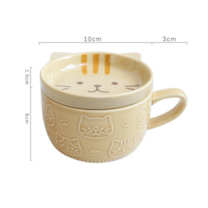 Cartoon Cat Breakfast Mug