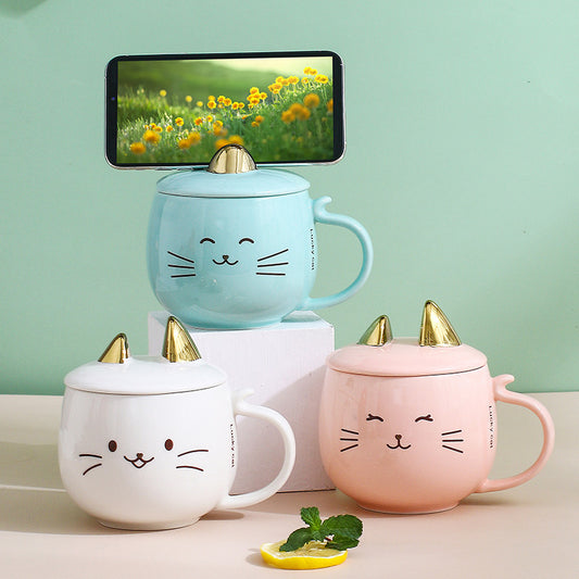 Cat Phone Holder Mug