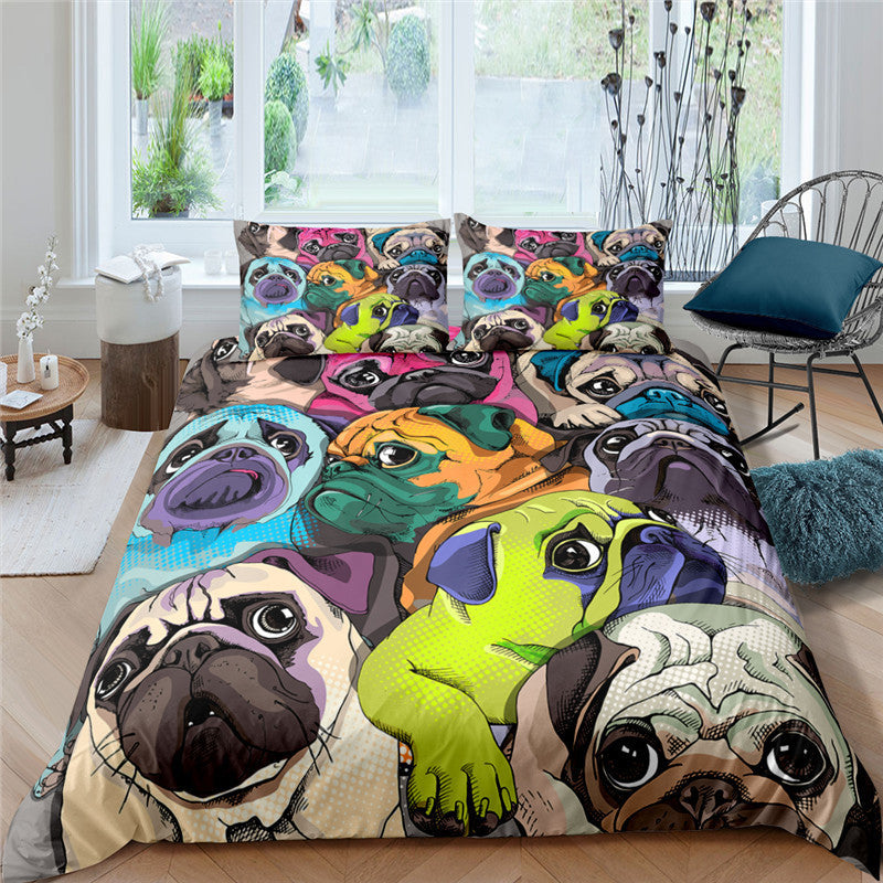Pug Printed Bedding Set