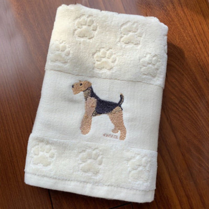Dog Embroidery Towel