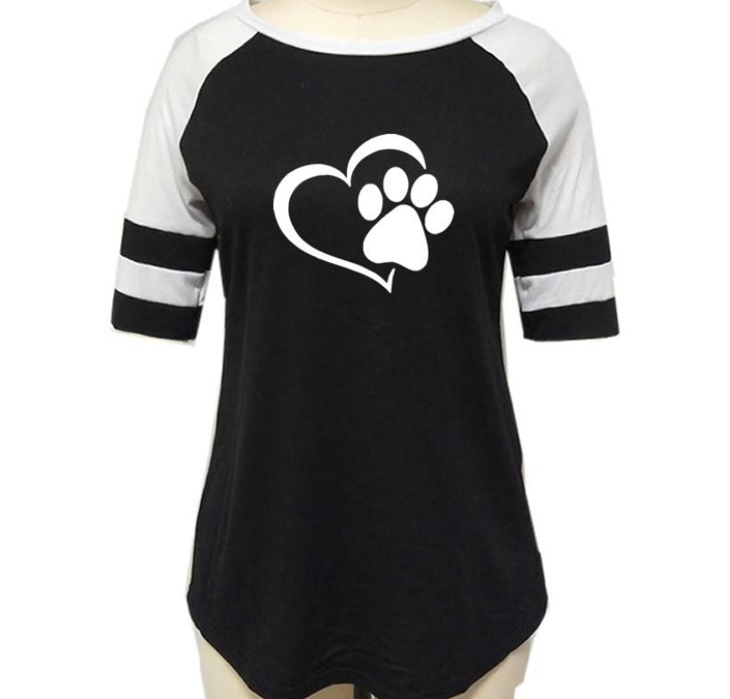 Ladies Dog Paw Tshirt
