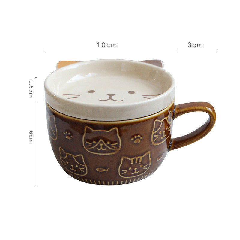 Cartoon Cat Breakfast Mug