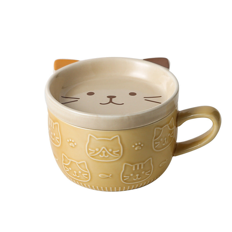 Cartoon Cat Breakfast Mug