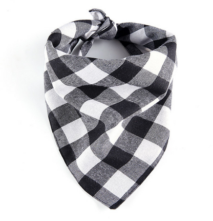 Dog Classic Plaid Triangle Scarf