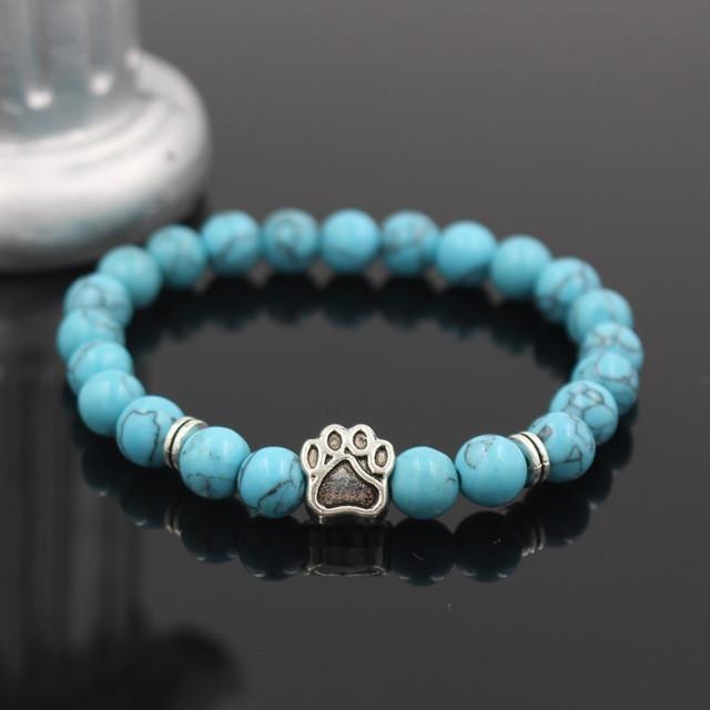 Natural Stone Dog Paw Bracelet