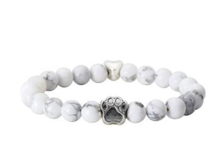 Natural Stone Dog Paw Bracelet