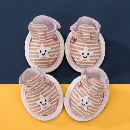 Striped Canvas Dog Summer Sandals