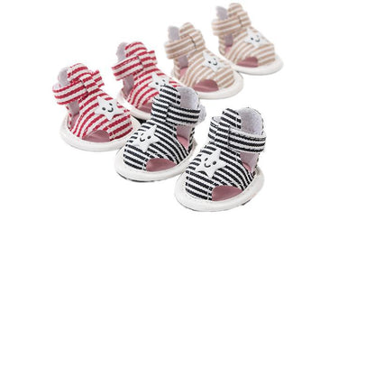 Striped Canvas Dog Summer Sandals