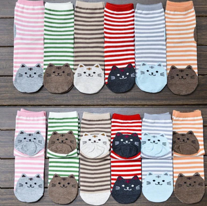 Striped Cat Socks