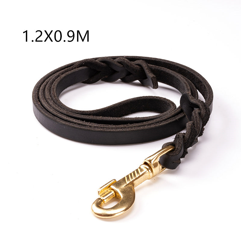 Dog Leather Rope Leash