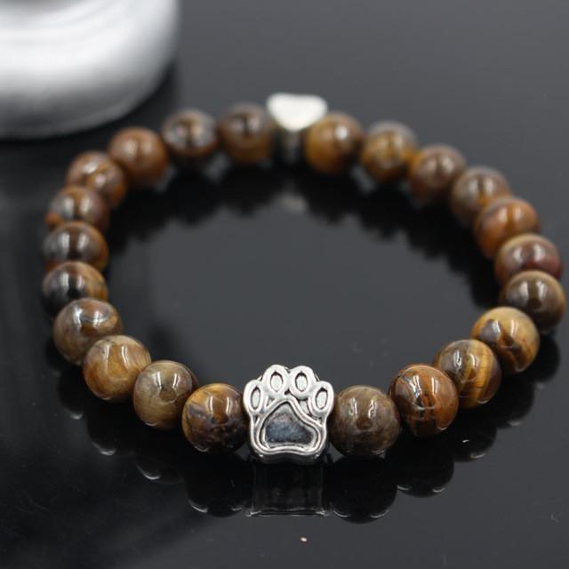 Natural Stone Dog Paw Bracelet