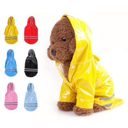 Reflective Dog Hooded Windproof Raincoat