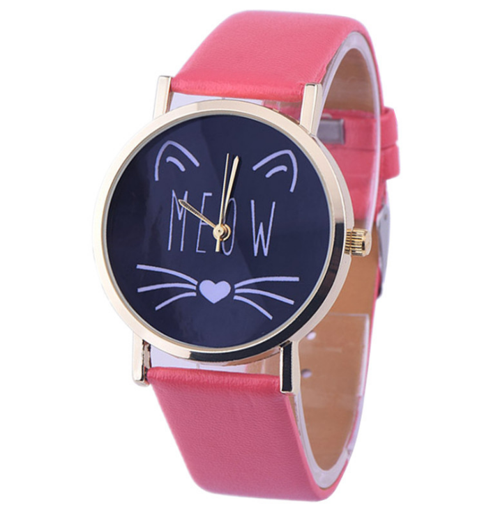 Women Fashion Watch  Cat Pattern