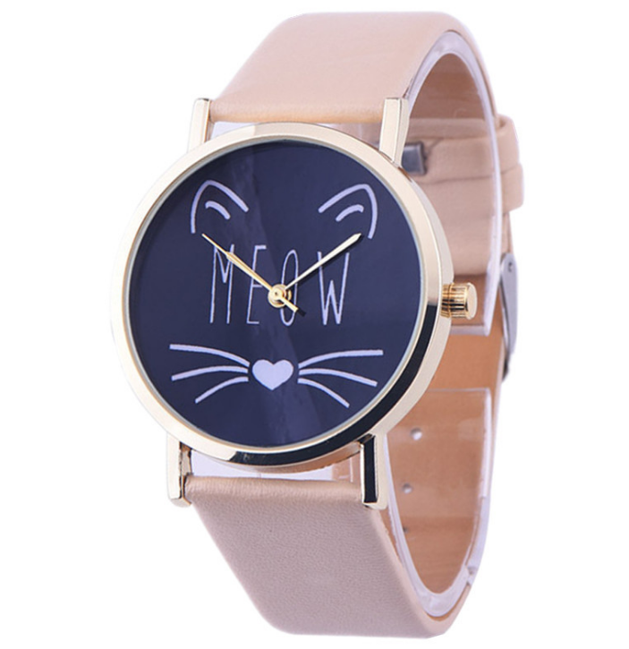 Women Fashion Watch  Cat Pattern