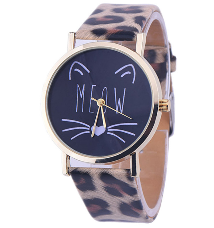 Women Fashion Watch  Cat Pattern