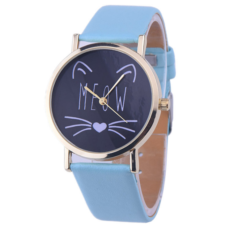 Women Fashion Watch  Cat Pattern