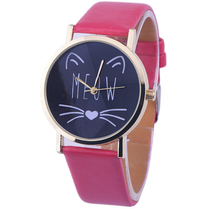 Women Fashion Watch  Cat Pattern