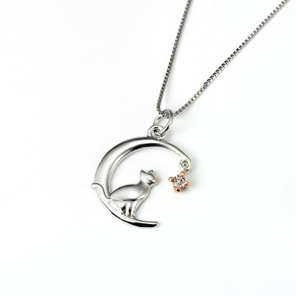 Moon Cat Pendant Necklace