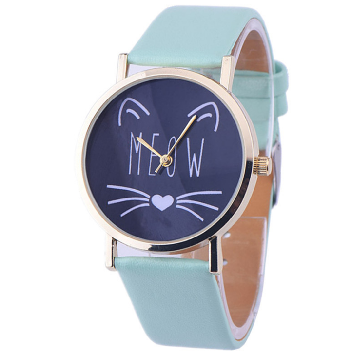 Women Fashion Watch  Cat Pattern