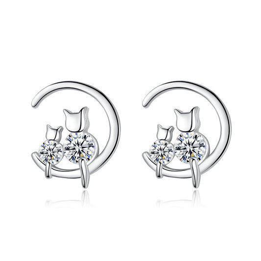 Star Moon Cat Earrings