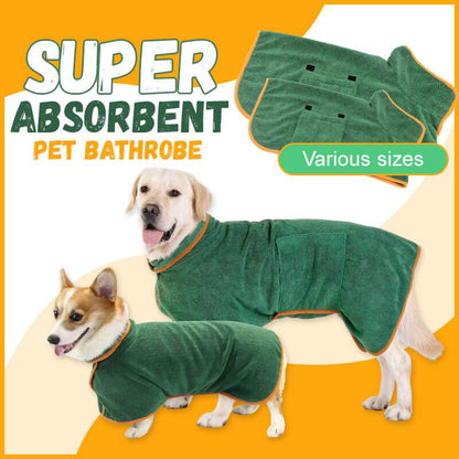 Pet Absorbent Bathrobe With Waist-wrapped