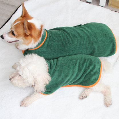 Pet Absorbent Bathrobe With Waist-wrapped